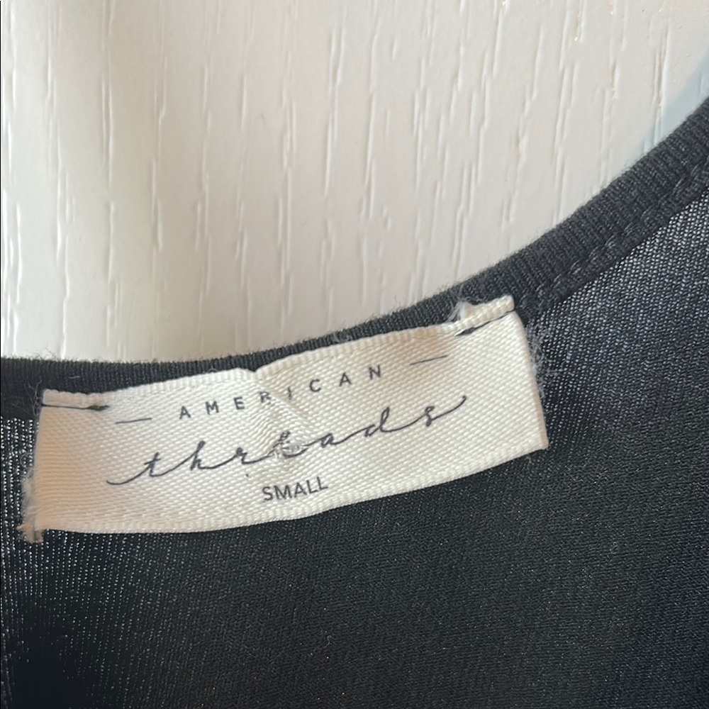 American Threads Black Asymmetrical Bodysuit Night Out Date Night Festival Event - Picture 2 of 5